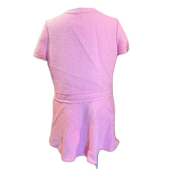Zara Chic Pink Tweed Textured Mini Dress XL - Picture 6 of 11